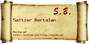 Saltzer Bertalan névjegykártya