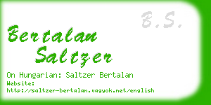 bertalan saltzer business card